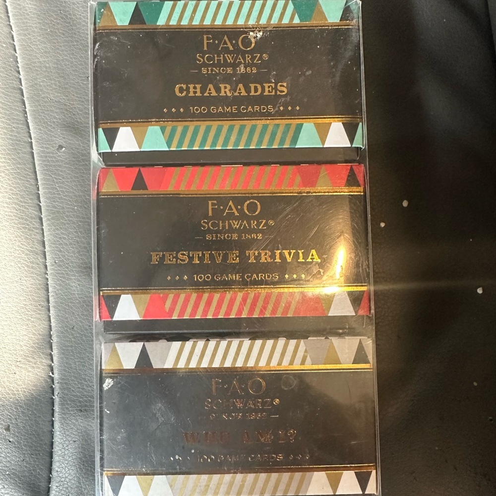 FAO Schwartz trivia game cards set of 3